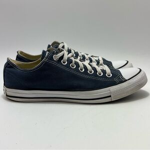 Converse All Star Sneakers Mens 8.5 Womens 10.5 Blue Canvas Low Top Chuck Shoes